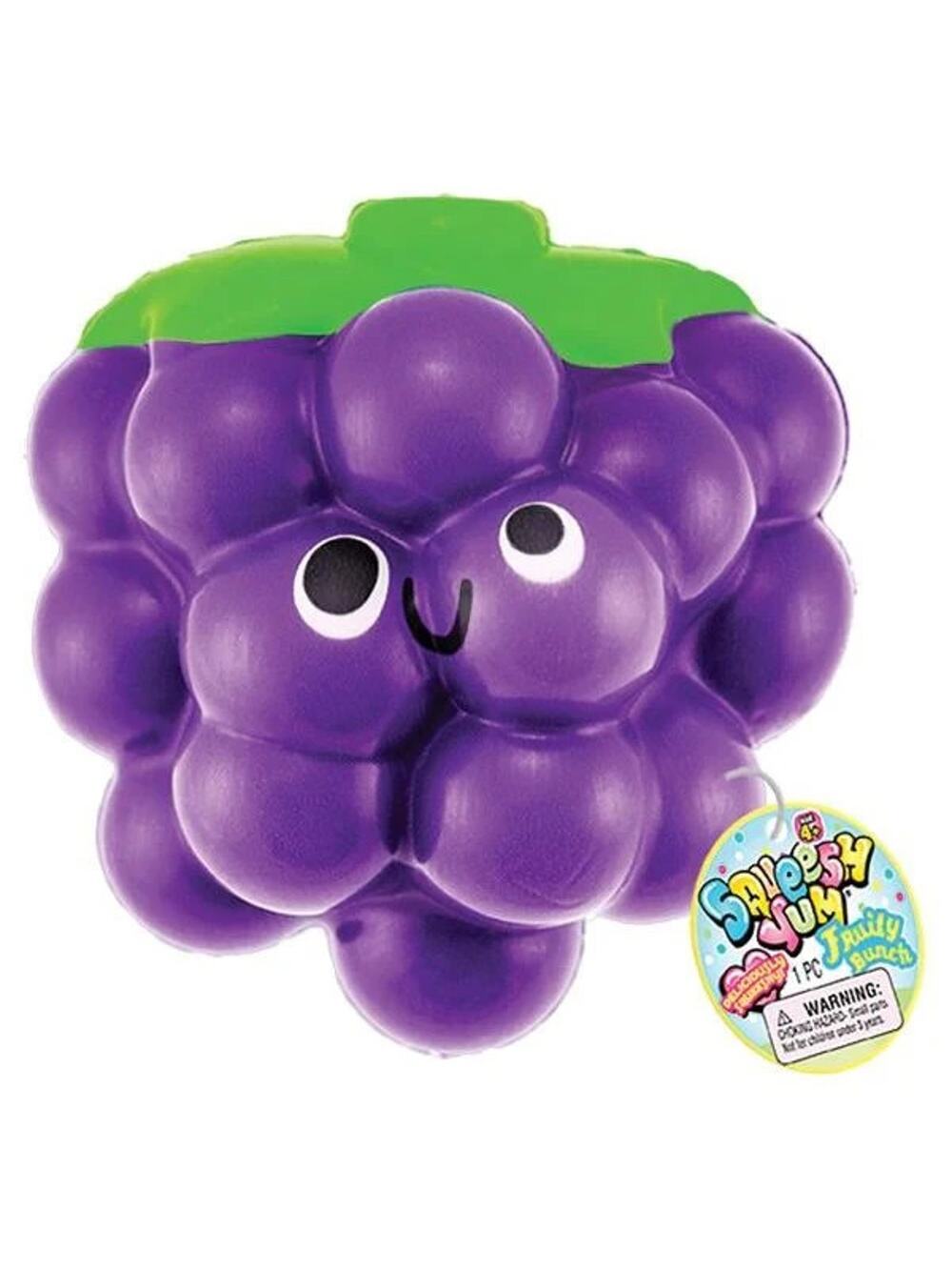 🔥Ja-Ru Squeesh Yum 5 Inch Fruity Bunch Foam Squishy Toy GRAPE BNWT🔥